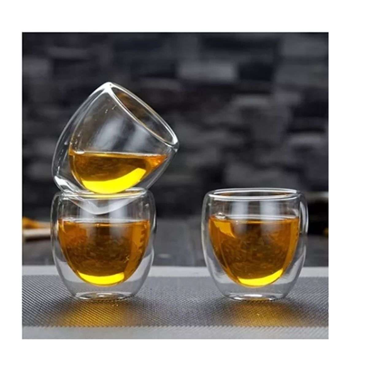 OFERTABKN - Set 4 Tazas Espresso Doble Pared 250ml Frio, Caliente