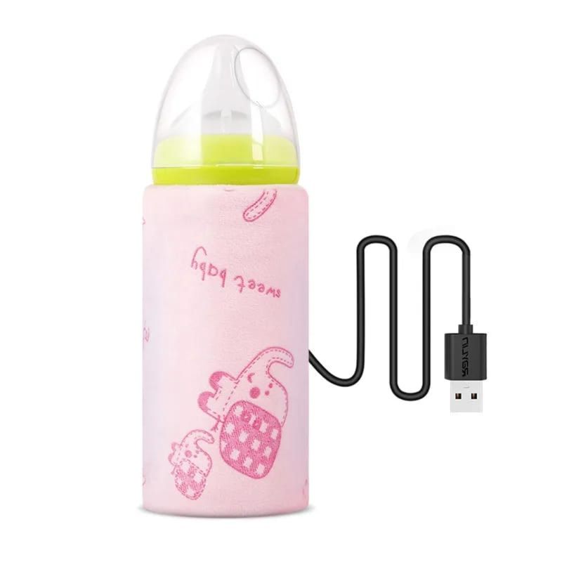 OEM - FUNDA CALENTADORA DE BIBERONES USB ROSA