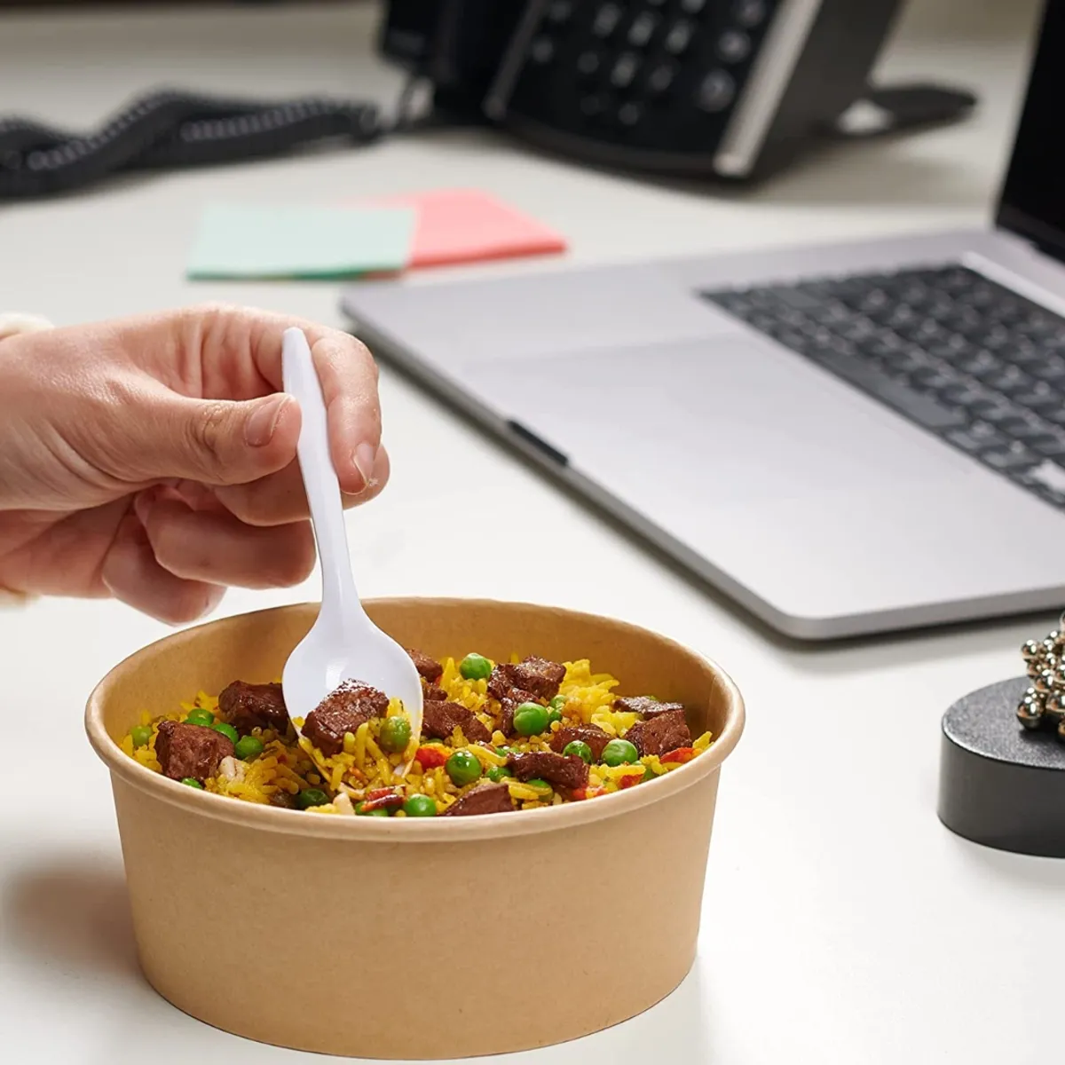 GENERICO - Cuchara Plastica Desechable Blanca 100 unidades / Insumitus