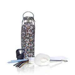 GENERICO - Termo Zuletti brillante botella con brillos y accesorios Animal print