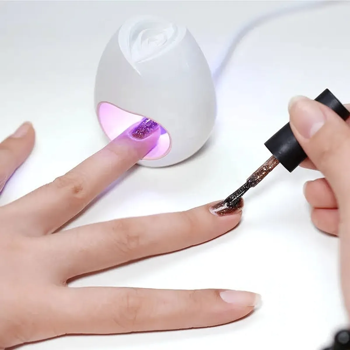 GENERICO - Mini Lampara Uv Manicure Led Uñas USB Soft Gel 16W Secador Rosa