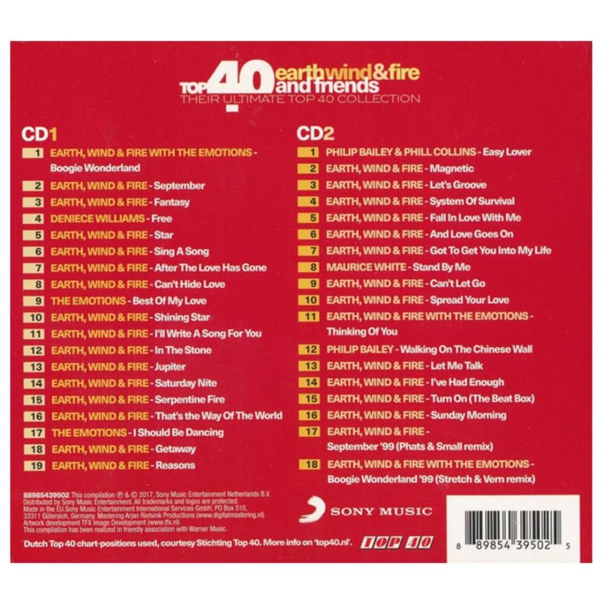 HITWAY MUSIC - EARTH, WIND & FIRE & FRIENDS - TOP 40 TOP (2CD) - CD