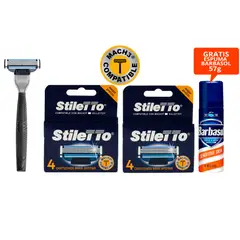 STILETTO - KIT DE AFEITADO DE 3 HOJAS COMPATIBLE CON MACH3® - 2 MESES