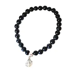 GENERICO - Pulsera Rodada Turmalina con dije San Benito 6 mm