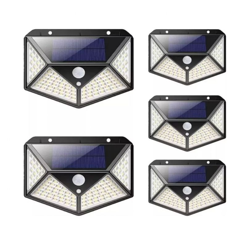 GENERICO - X5 Focos Lámpara Solar Led Exterior Sensor De Movimiento Led