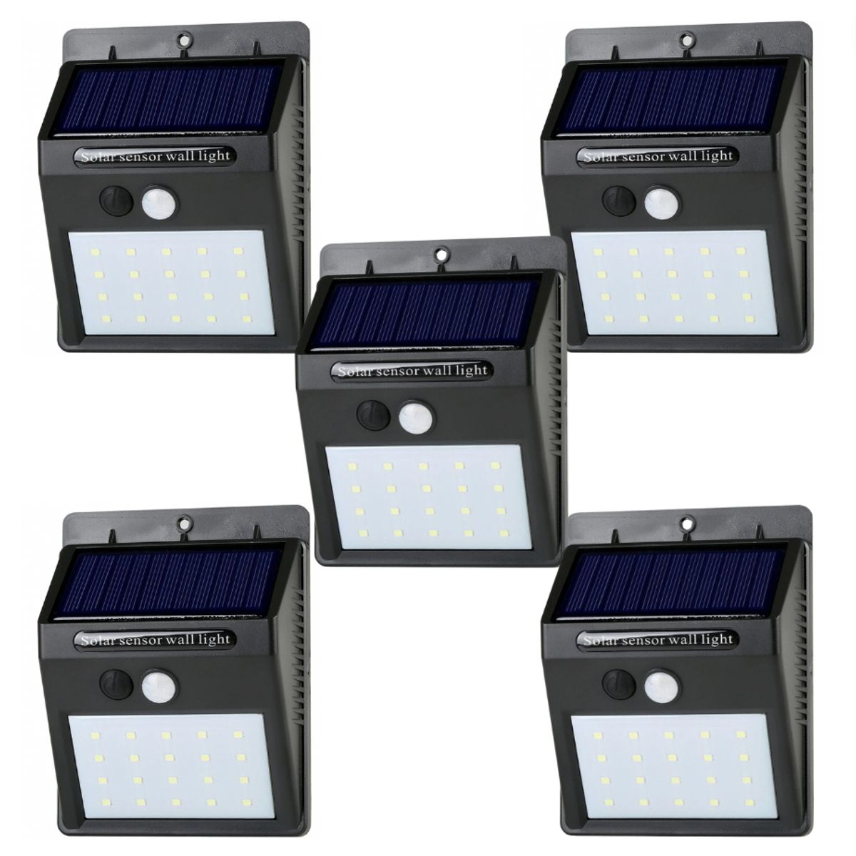 GENERICO - 5 Focos Solares De 20 Led Con Sensor Movimiento Exterior Led