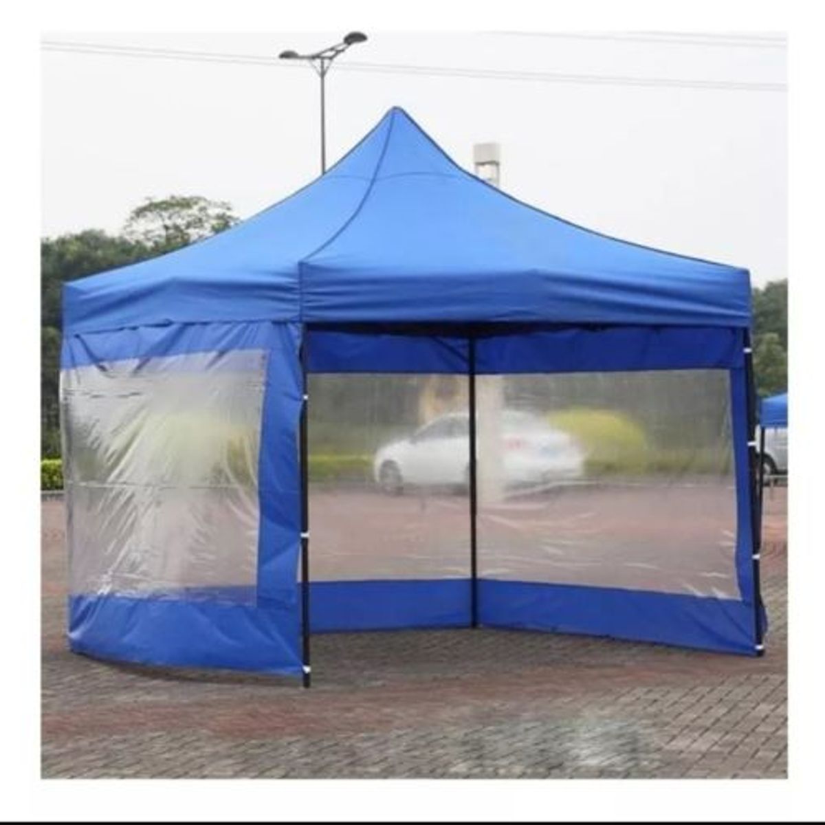 GENERICO - Lona Paredes Laterales Para Toldo Plegable 3x3 Azul Transparente