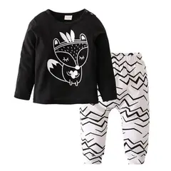 ANGO - Conjunto Bebé Poleron Pantalón FOX Blanco y negro Ocasión
