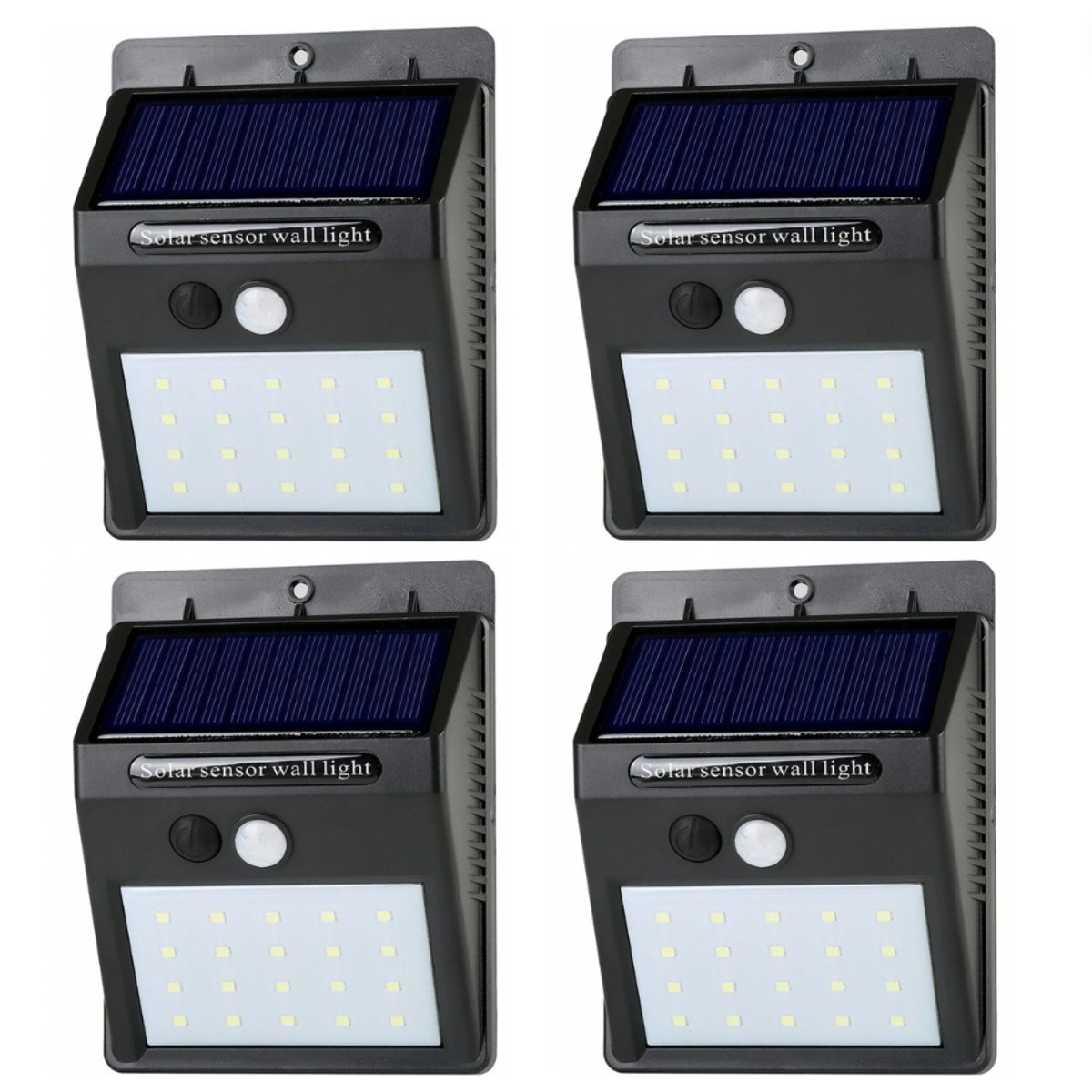 GENERICO - 4 Focos Solares De 20 Led Con Sensor Movimiento Exterior Led