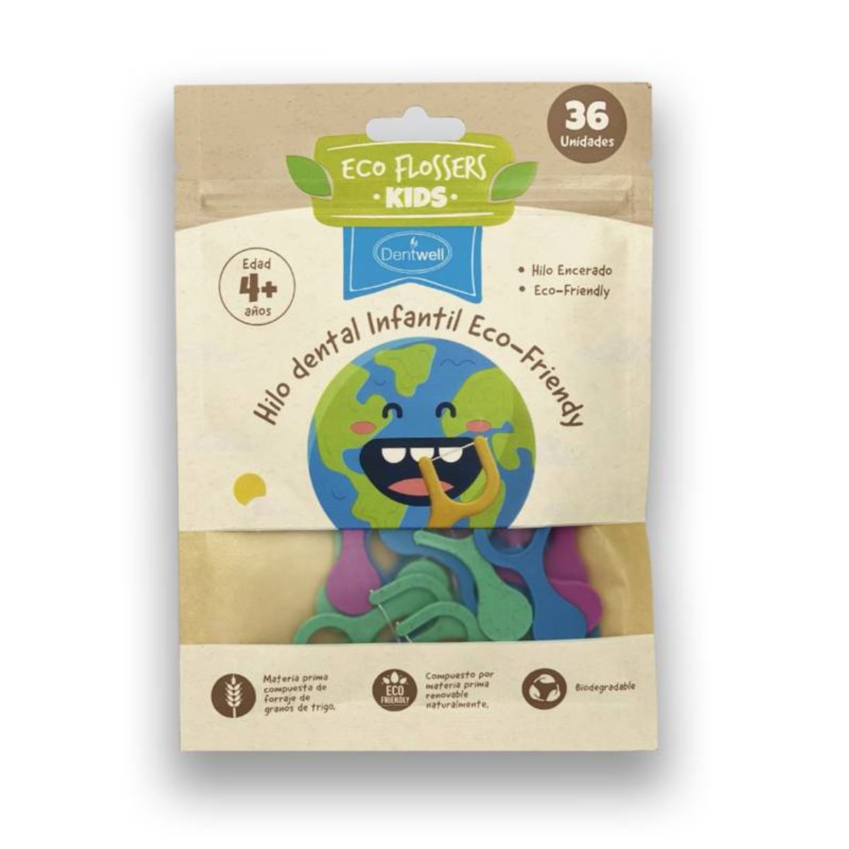 DENTWELL - Eco Flosser Dentwell Para Niñas y Niños Pack x10 Unidades