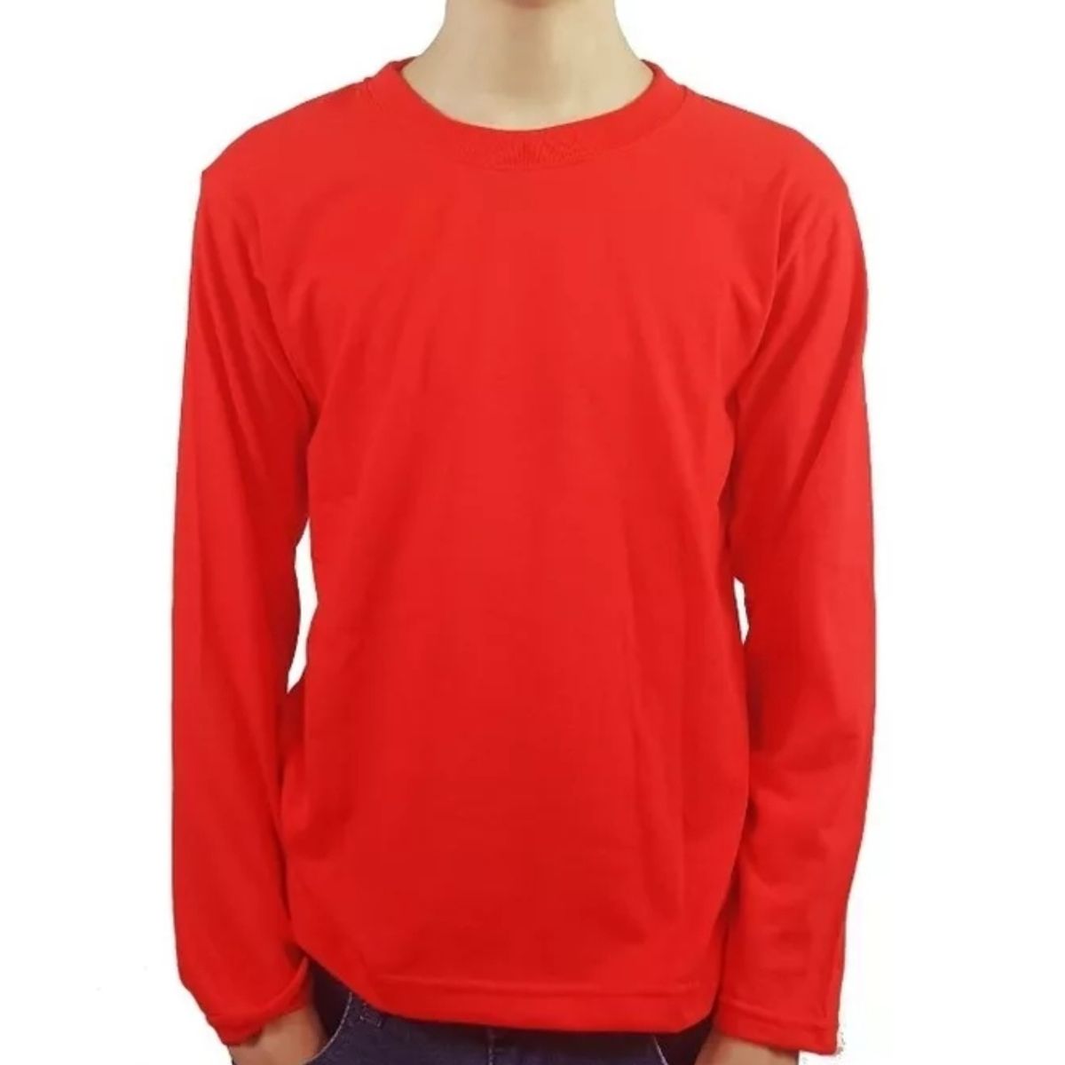 GENERICO - camiseta manga larga niña/niño 100 algodon nacional color Rojo