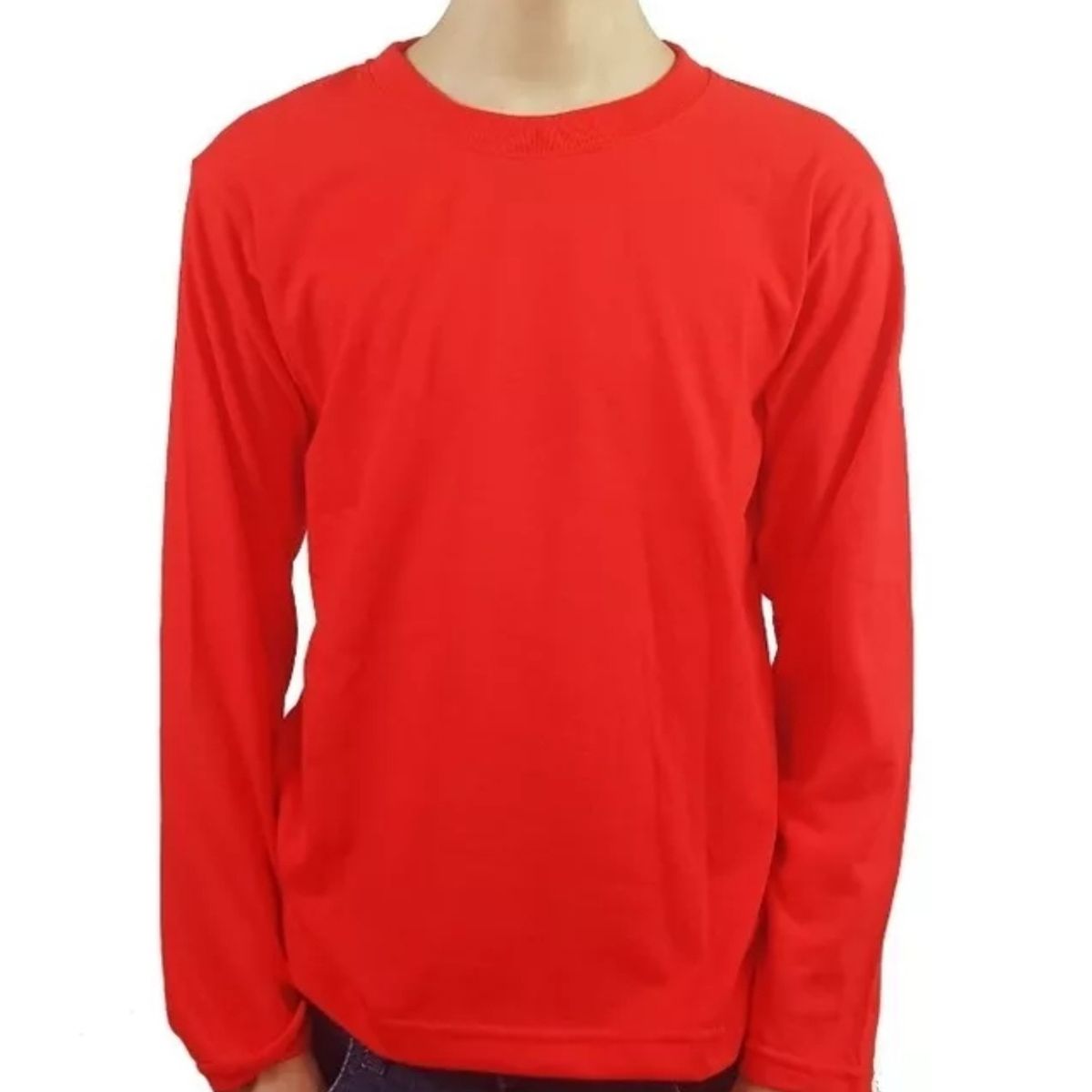 GENERICO - camiseta manga larga niña/niño 100 algodon nacional color Rojo