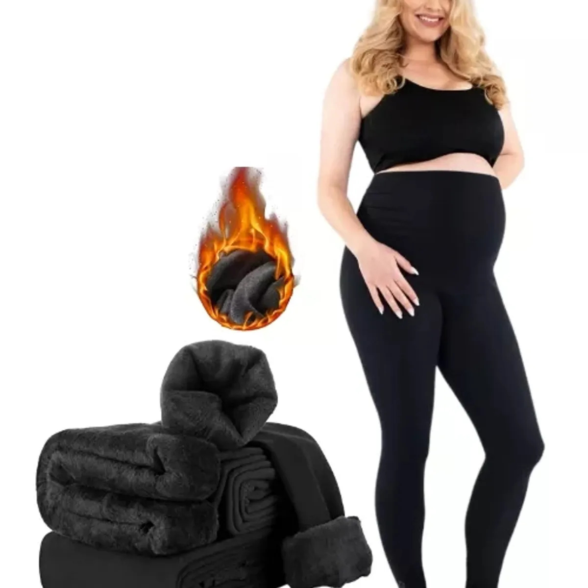 EVERSO - Calzas Maternal  Calzas Forrada Con Polar Mujer