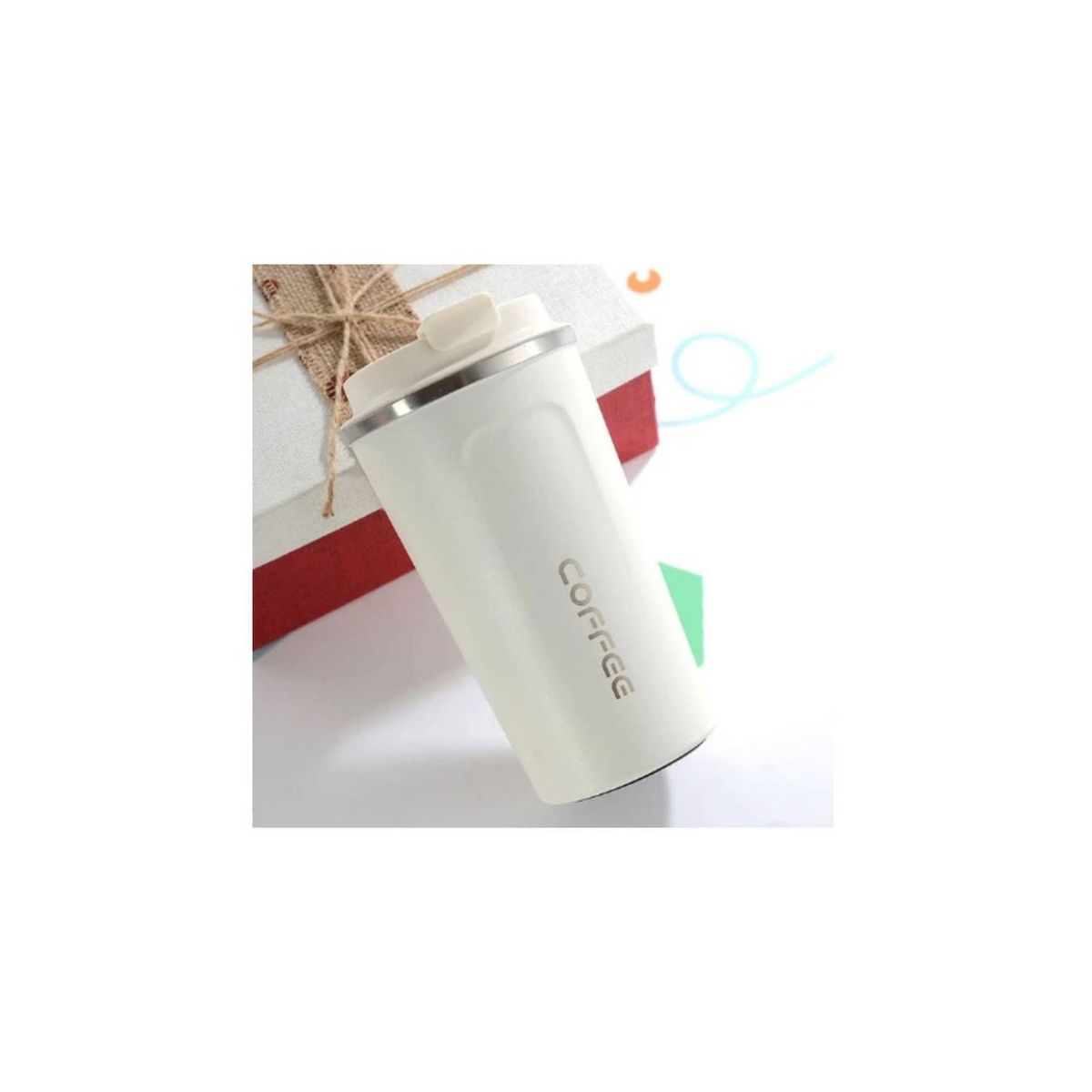 GENERICO - Vaso Termico Portatil doble capa acero inoxidable 500ml - Blanco