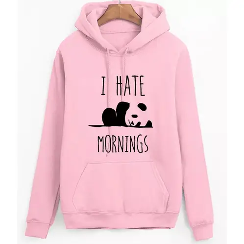 ROLY - Poleron Rosa Oso Panda I Hate Mornings