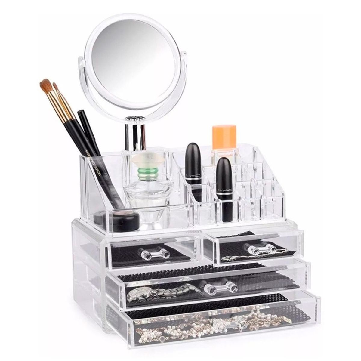 GENERICO - Organizador Acrílico Para Maquillaje con Espejo
