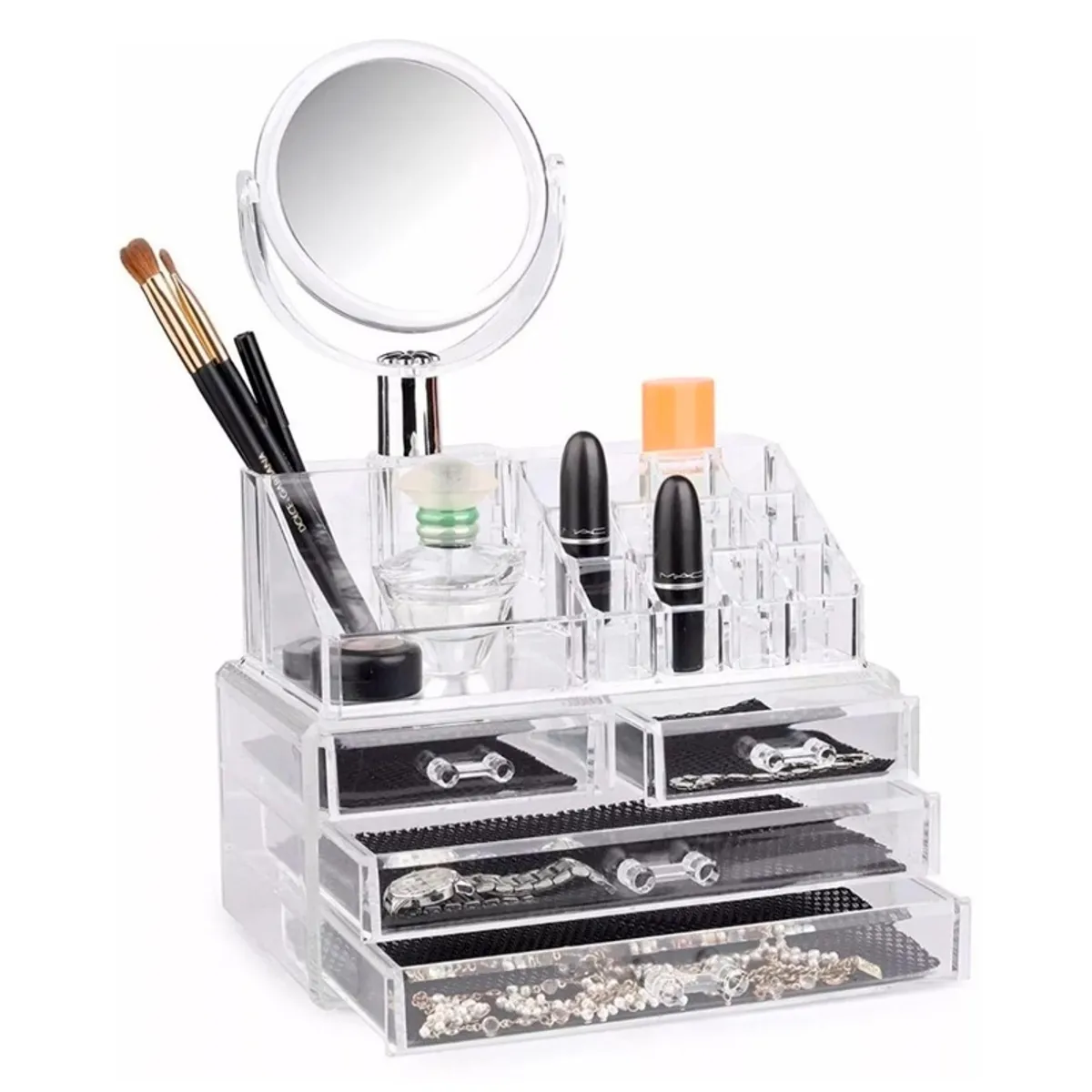 GENERICO - Organizador Acrílico Para Maquillaje con Espejo