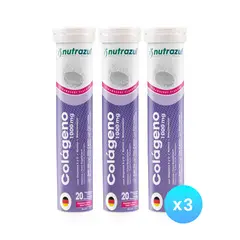 NUTRAZUL - Colágeno Marino Hidrolizado 1000 mg - Pack 3 unidades.