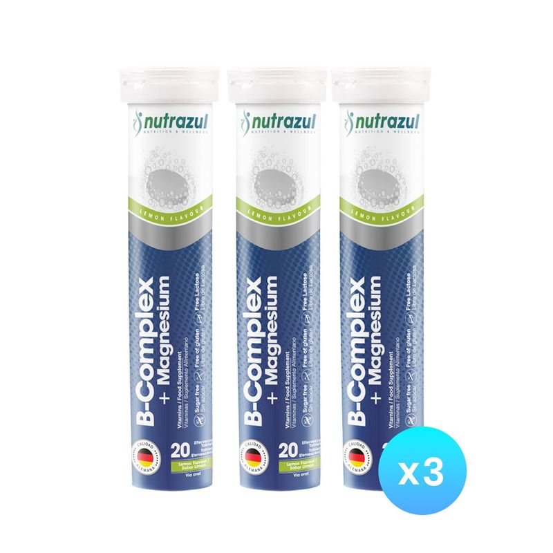 NUTRAZUL - Magnesio 300 mg + B-Complex - Pack 3 Unidades