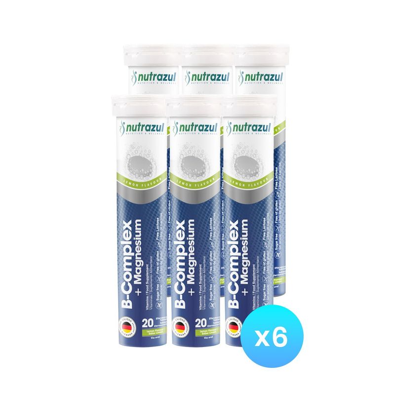 NUTRAZUL - Magnesio 300 mg + Complejo B  - Pack 6 Unidades