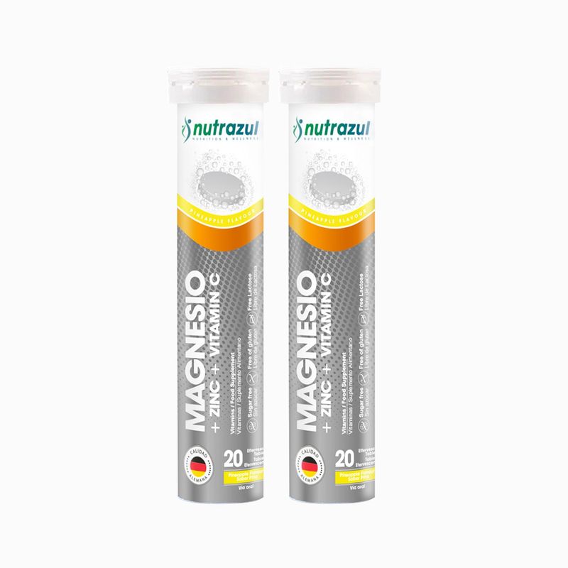 NUTRAZUL - Magnesio 350 mg +Zinc 10 mg + Vit C - Pack 2 Unidades.