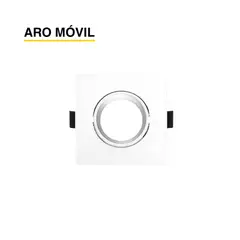 DEMASLED - Aro Móvil Cuadrado Embutido Dicroica Porta Gu10 No Incluye Zócalo