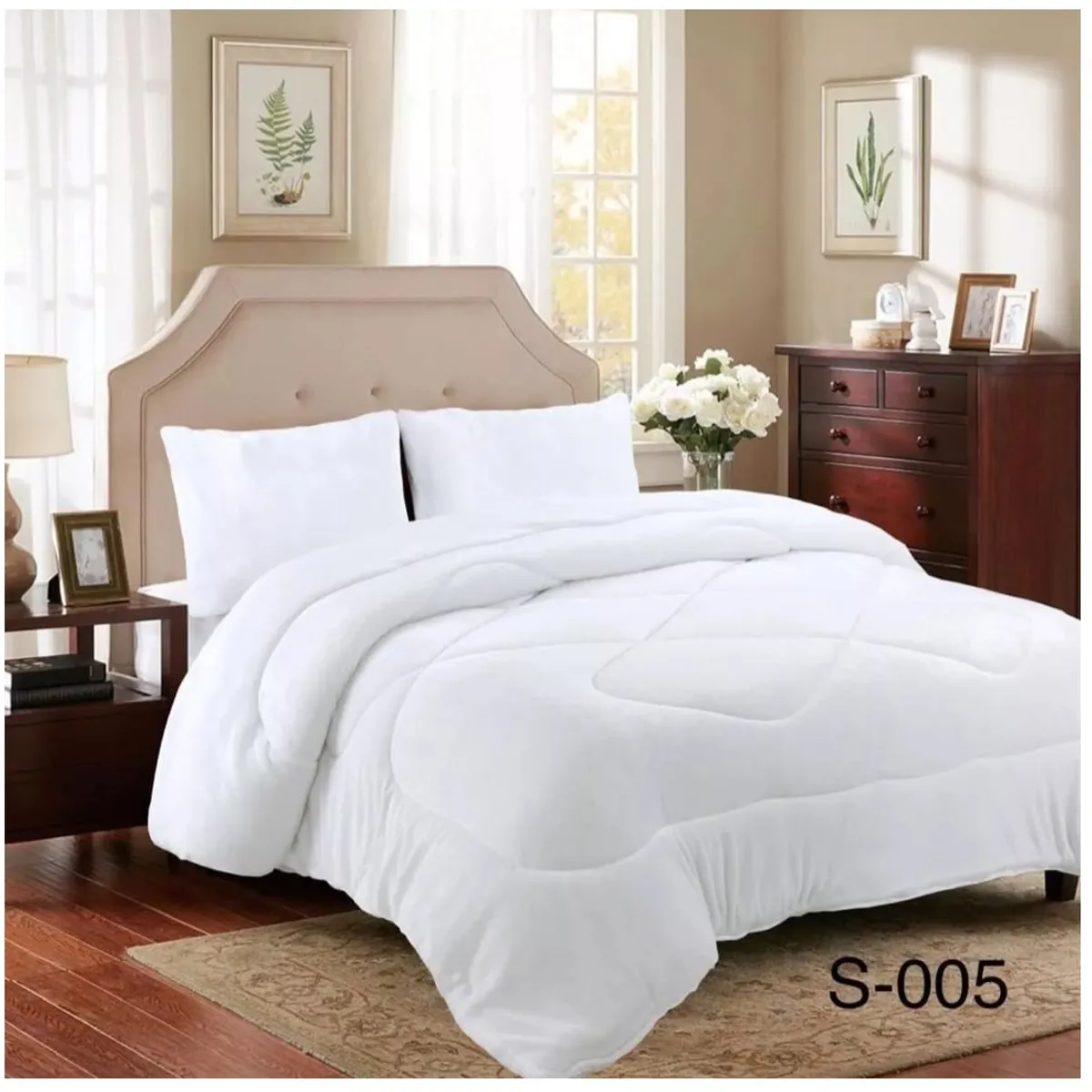 GENERICO - Cobertor de invierno Plush con chiporro 1,5 Plaza - Blanco