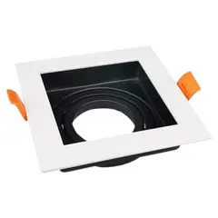 DEMASLED - Spot Cuadrado Fijo Embutido Dicroica Porta Gu10 No Incluye Zócalo