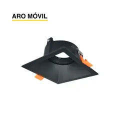 DEMASLED - Spot Cuadrado Móvil Empotrable Dicroica Porta Gu10 No incluye Zócalo