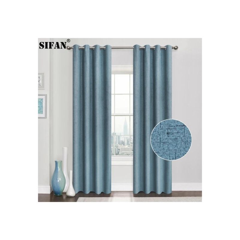 GENERICO - Juego de Cortinas Blackout 140 x 230 cm - Azul