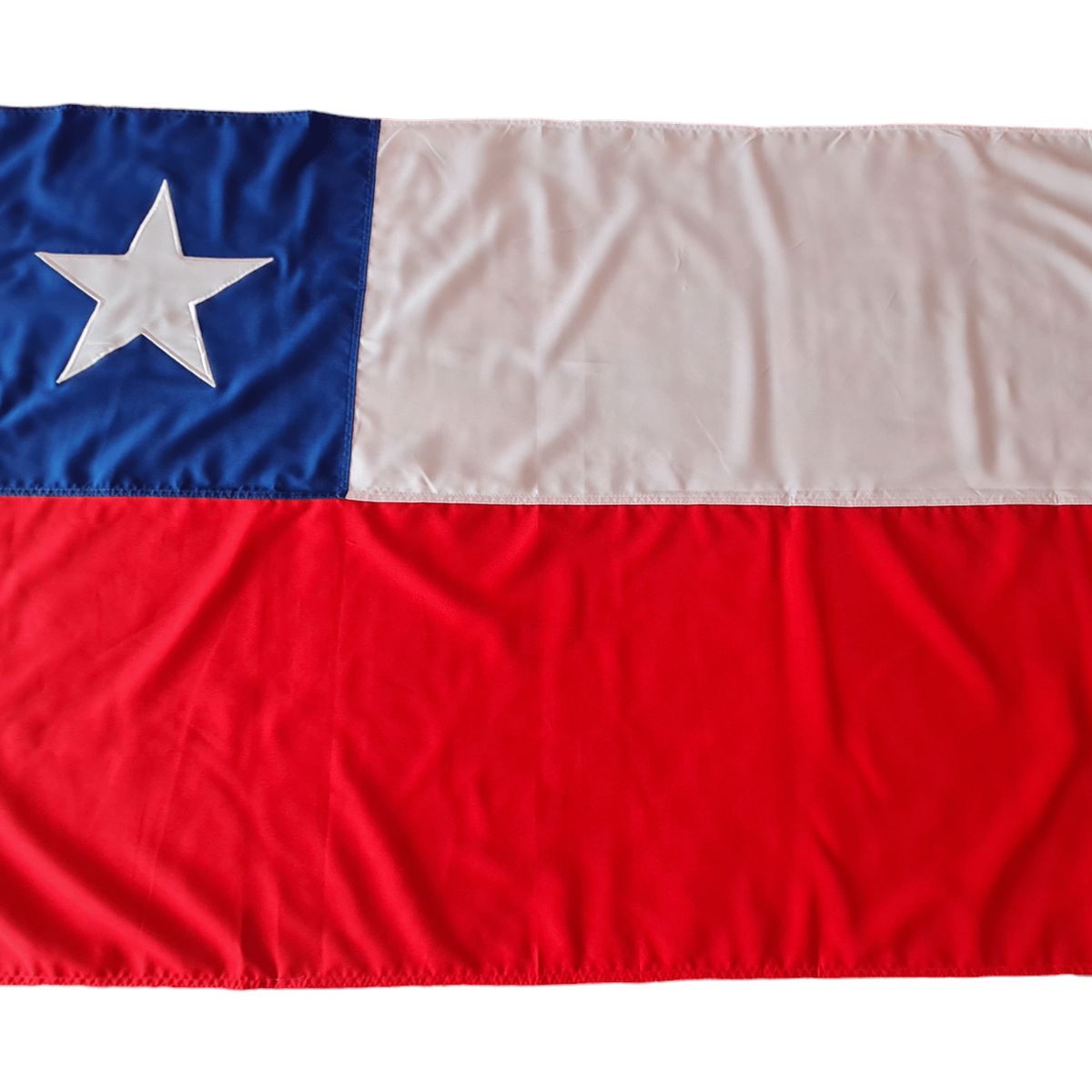 GENERICO - Bandera Chilena 90x135 Bordada Reforzada Doble Costura