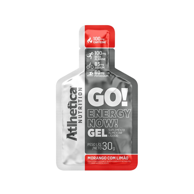 ATLHETICA NUTRITION - CAJA GEL ENERGIZANTE GO! - 10 UN - FRUTILLA CON LIMON
