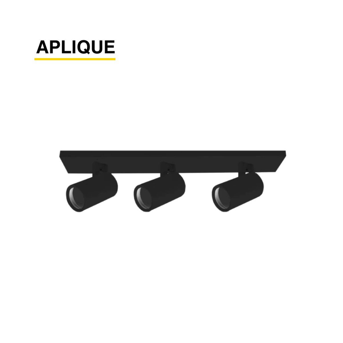 DEMASLED - Aplique Techo Muro Triple Dirigible Porta Gu10 No incluye Ampolleta