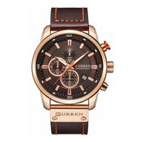 Reloj Hombre 8291 Pulsera Cuero Resistente Agua
