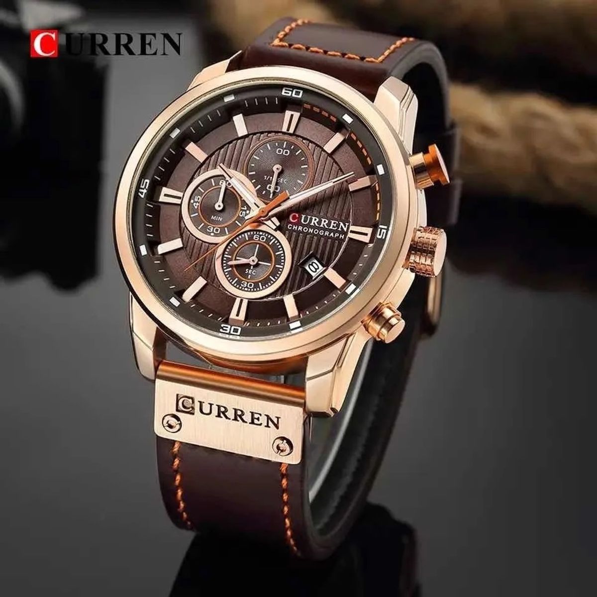 CURREN - Reloj Hombre Curren 8291 Pulsera Cuero Resistente Agua