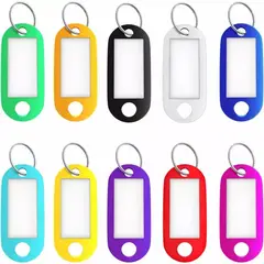 KUANGYE - 100 Llaveros Id Porta Etiquetas De Plástico Colores Surtidos