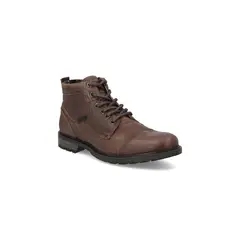 CARDINALE - Botines Cuero Y Textil Amsterdam-6-71 Café