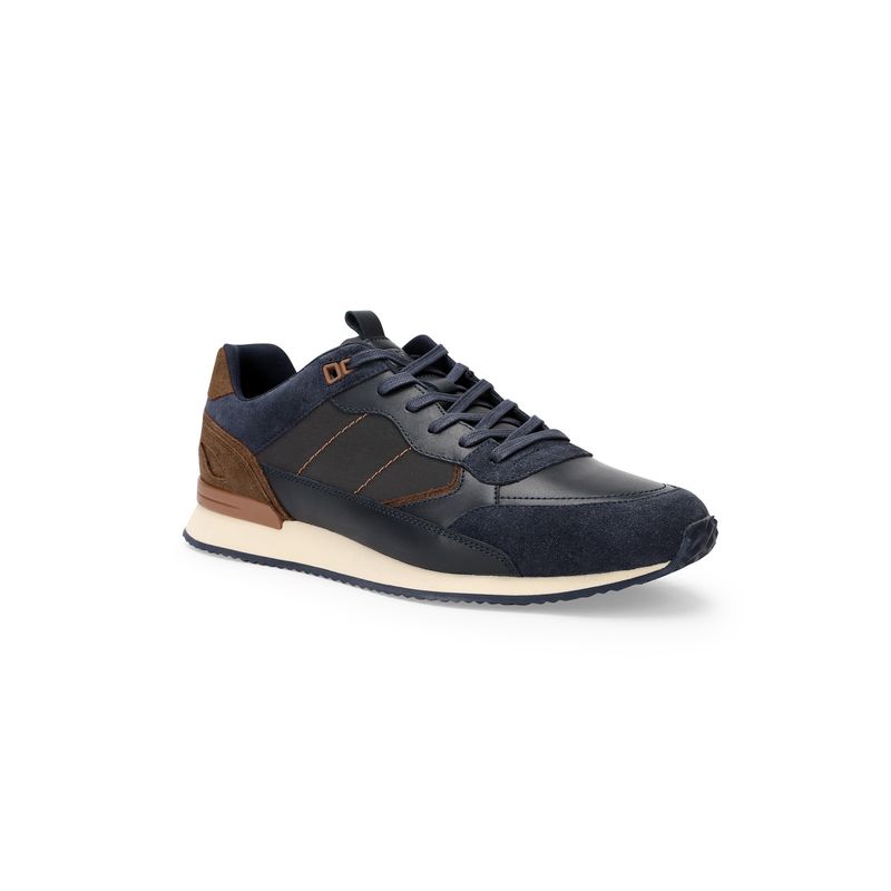 CARDINALE - Zapatillas Cuero Y Textil Harford-0-03 Azul CARDINALE