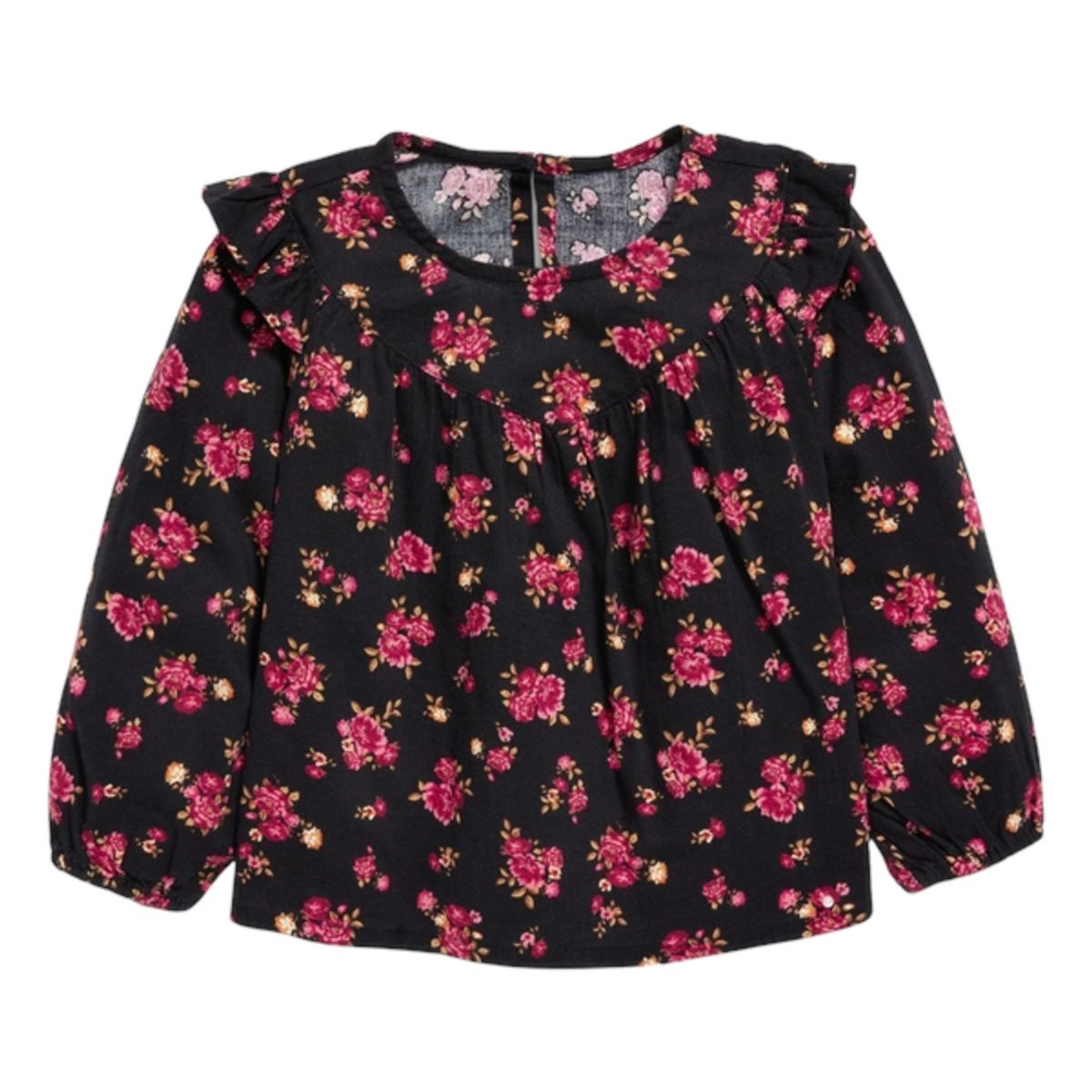 OLD NAVY - Top Con Estampado Floral Negro Bebé OLD NAVY
