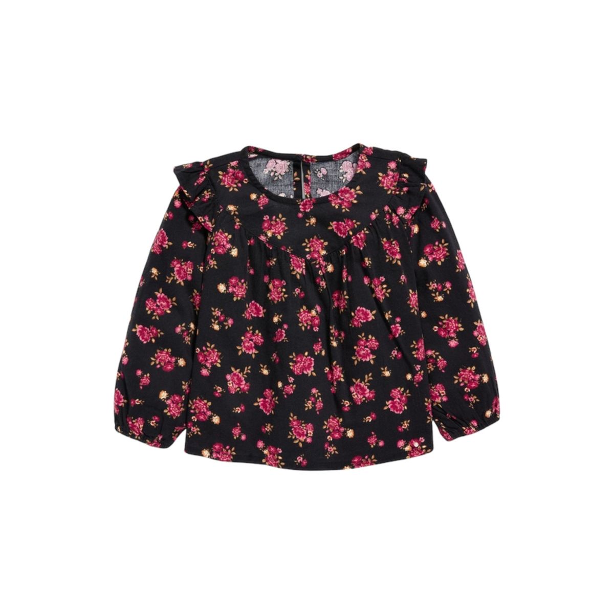 OLD NAVY - Top Con Estampado Floral Negro Bebé OLD NAVY