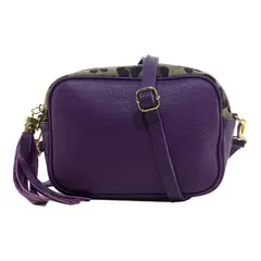 MAILEA - Cartera cuero cierre leo para mujer morado