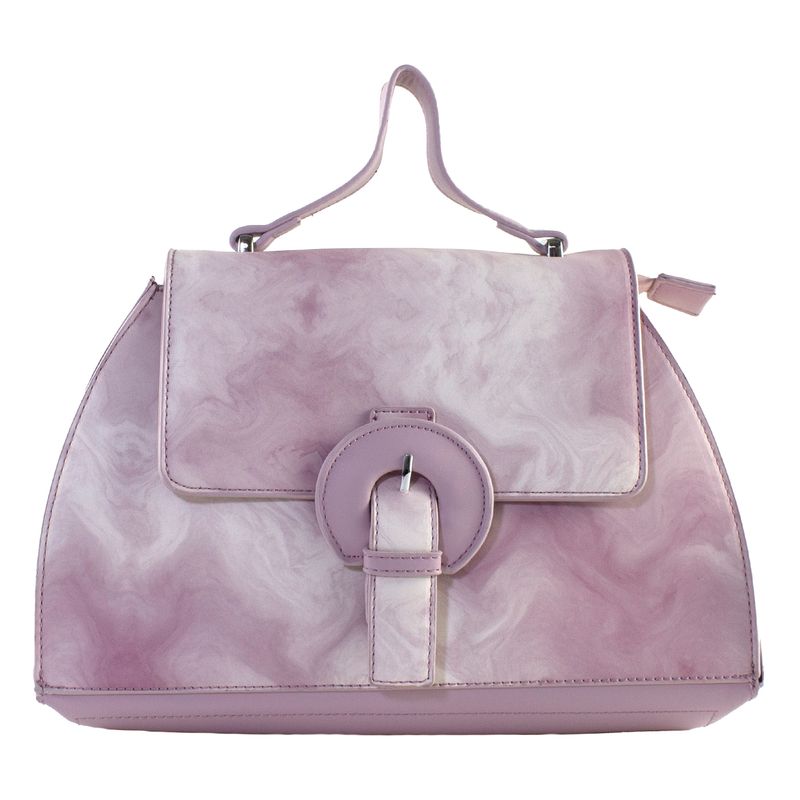 MAILEA - Cartera ecocuero rigida ponseada para mujer lila
