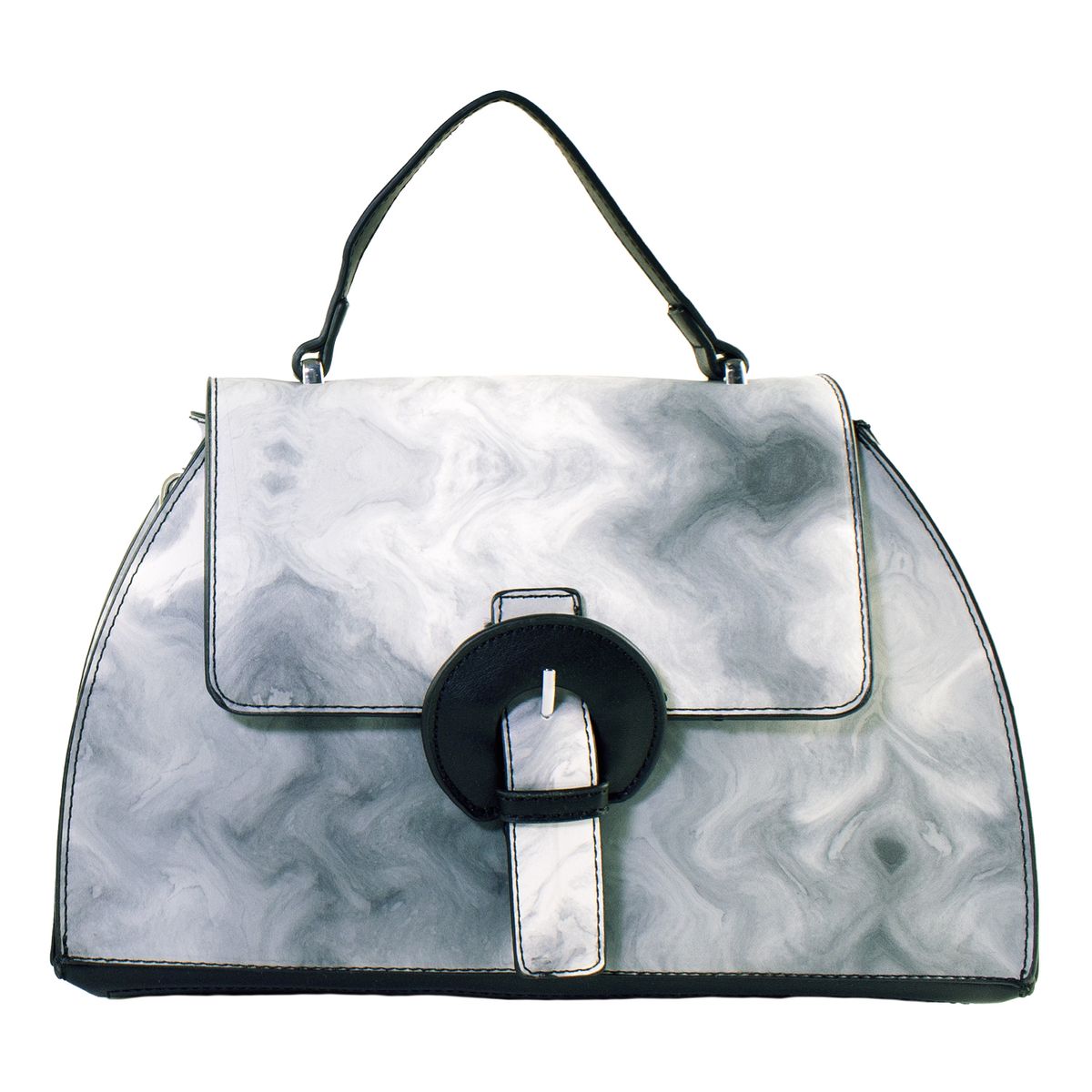 MAILEA - Cartera ecocuero rigida ponseada para mujer negro