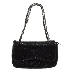 MAILEA - Cartera ecocuero mediana lentejuelas para mujer negro