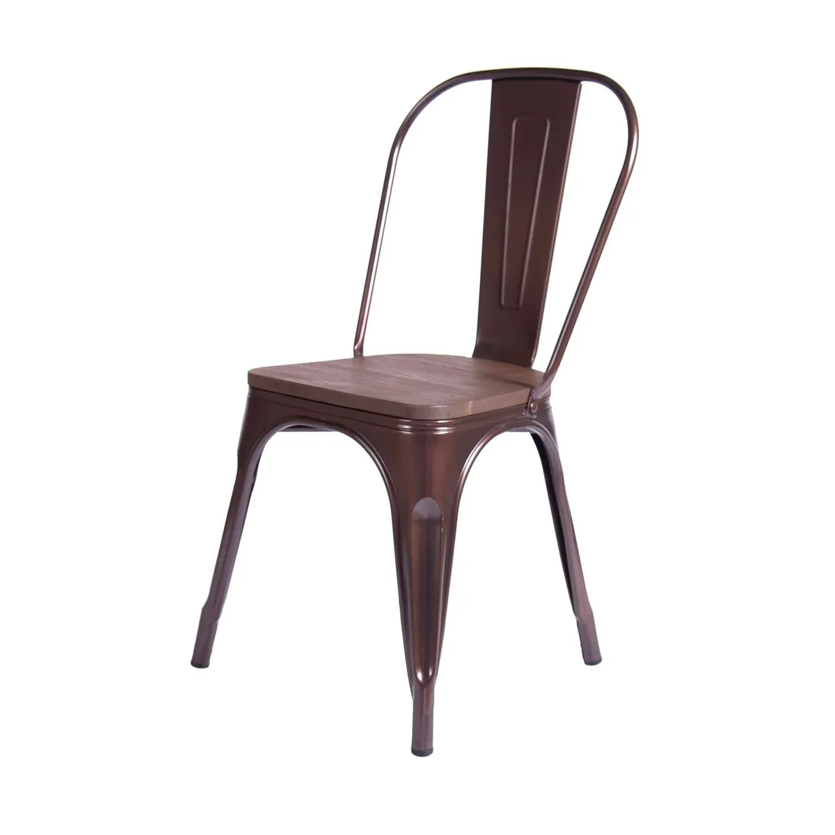 WHITE MARKET - Silla De Comedor Tolix  Cafe con Asiento de madera