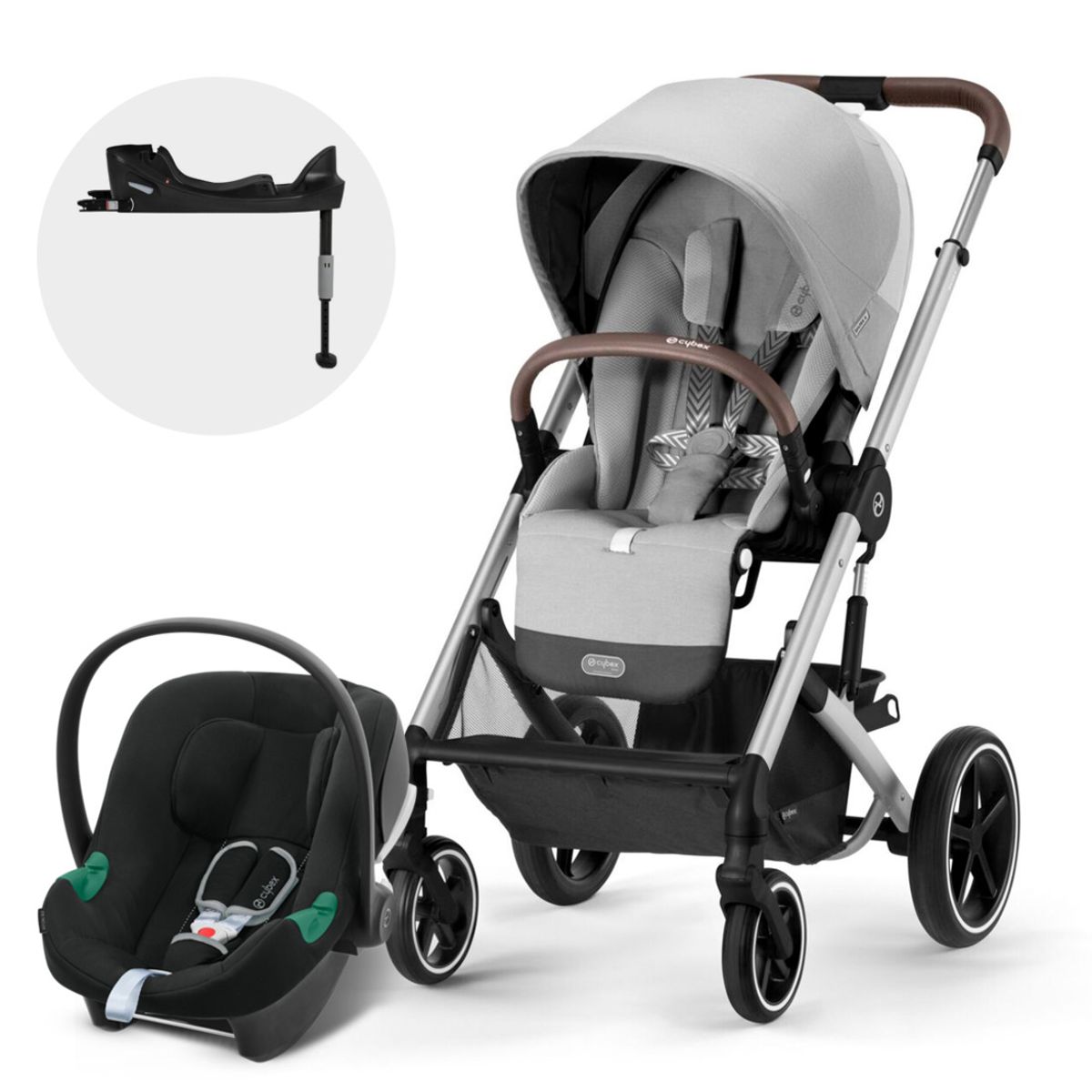 CYBEX - Coche Travel System Balios S Lux 3.0 SLV L.Grey + Aton B2 + Base CYBEX