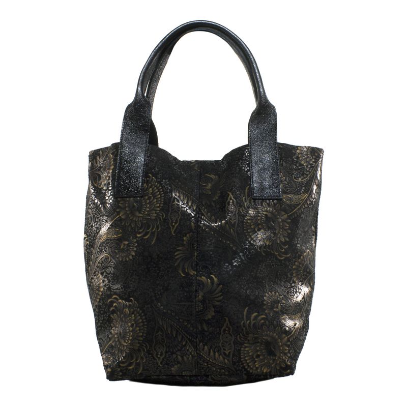 MAILEA - Cartera cuero saca flor para mujer negro