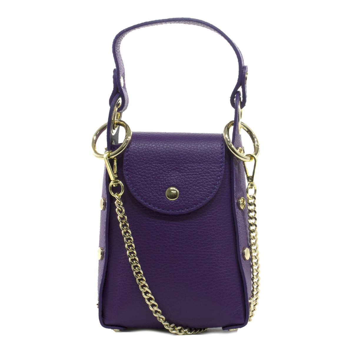MAILEA - Porta celular de cuero para mujer morado