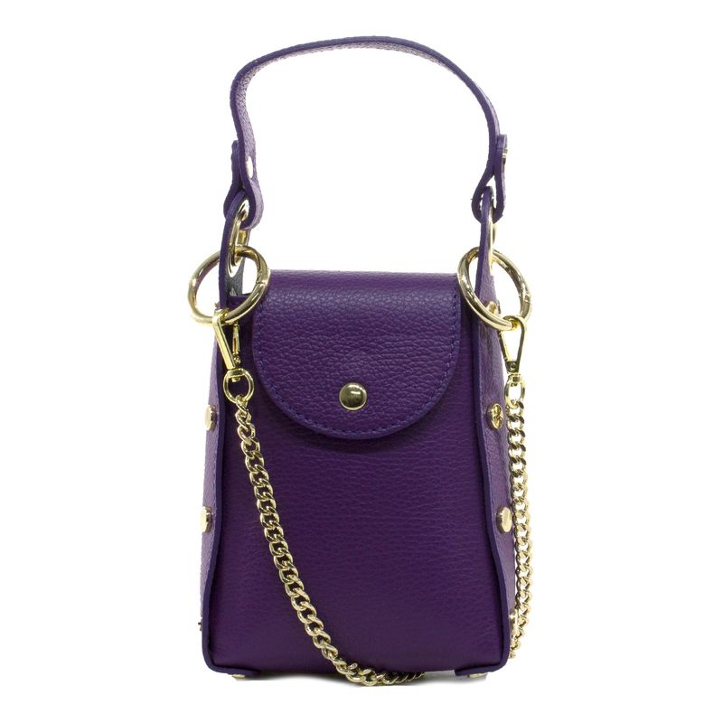 MAILEA - Porta celular de cuero para mujer morado