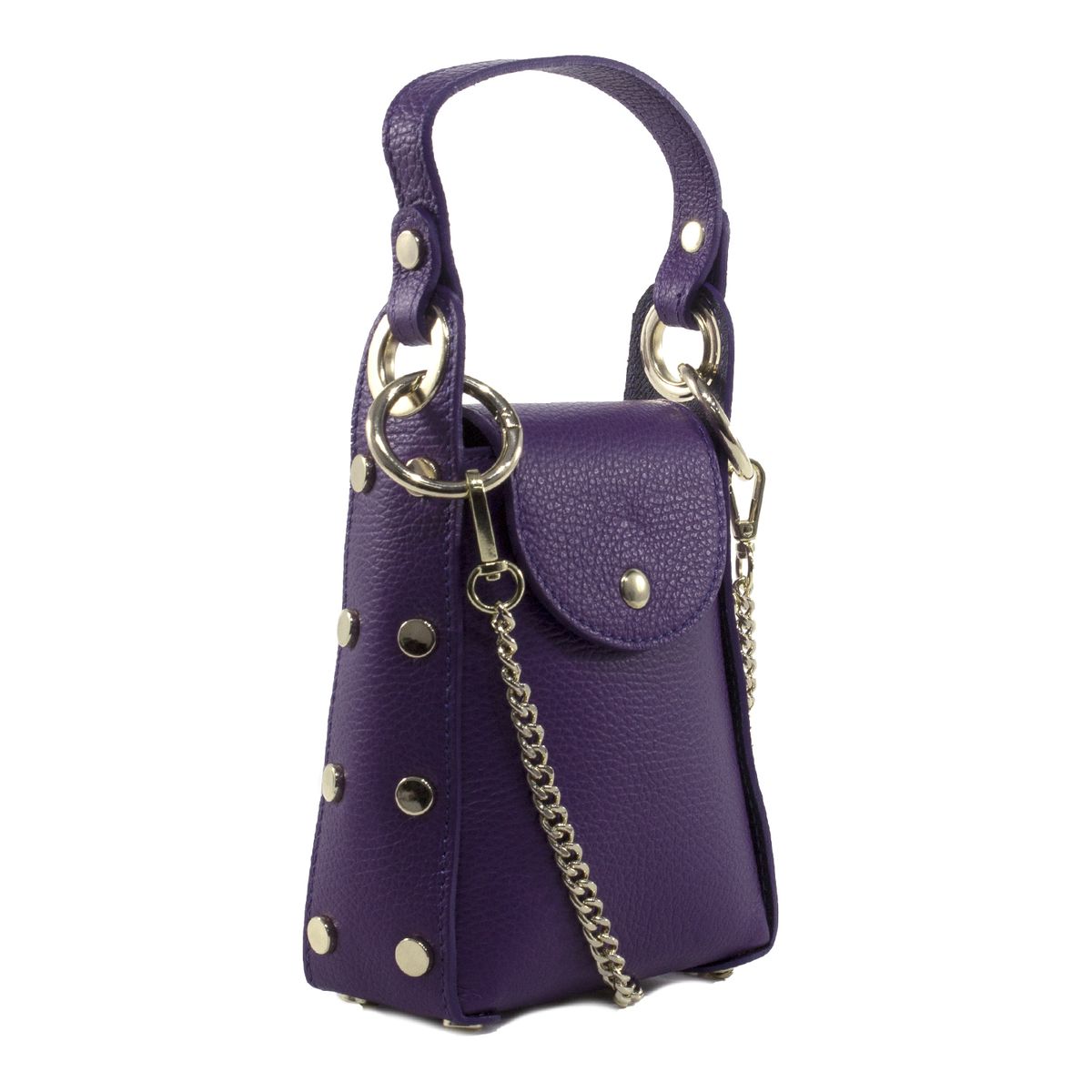 MAILEA - Porta celular de cuero para mujer morado